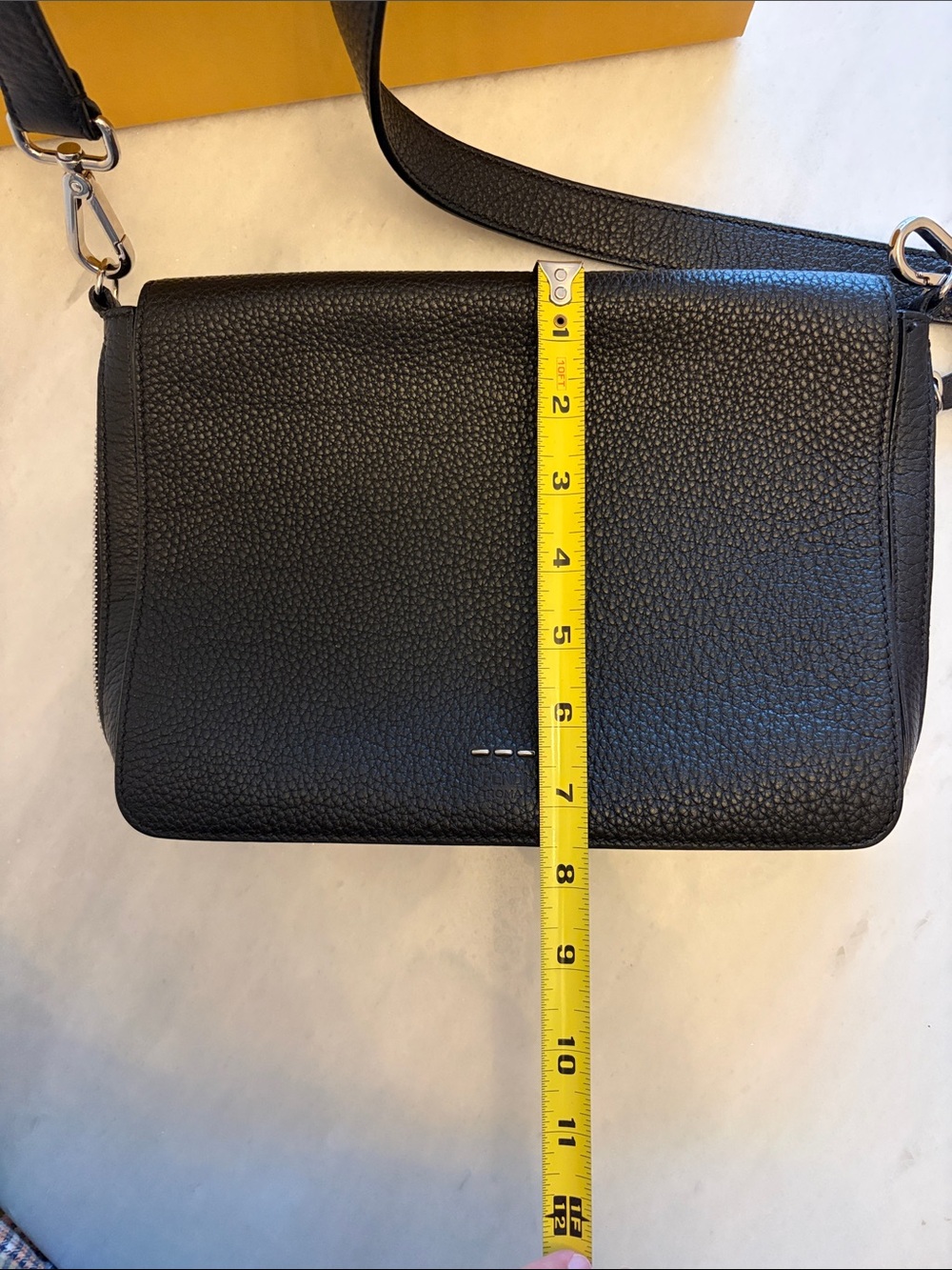 Fendi Black Pebbled Leather Messenger Pouch - Picture 9 of 10